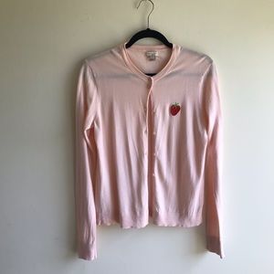 J. Crew Cardigan Embroidered Strawberry